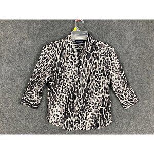 Jones New York Button Up Top Women's Petite Small PS 100% Cotton Adults